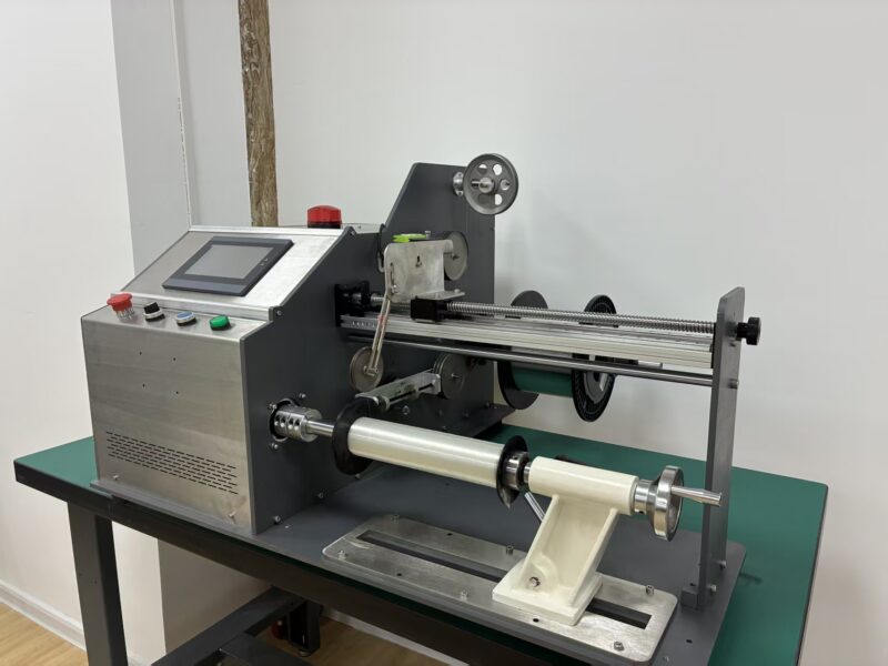 Touch screen wire winding machine with horizontal spool shaft