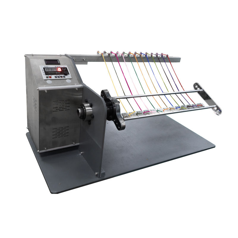 Embroidery thread separator machine take-up and operator area