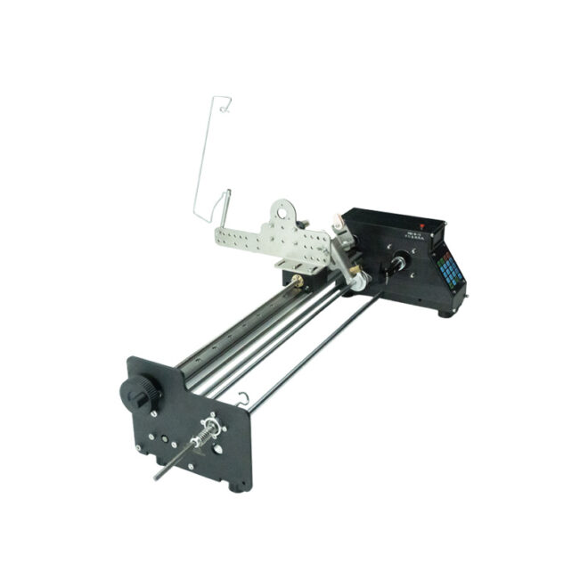 Frog button winding machine product fixture and cord path